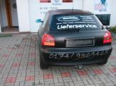 Foliendesign Barnim Vollverklebung Audi A3 schwarz matt + Werbung