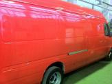 Foliendesign Barnim Vollverklebung Mercedes Sprinter wei rot + Hnger