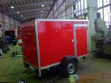 Foliendesign Barnim Vollverklebung Mercedes Sprinter wei rot + Hnger