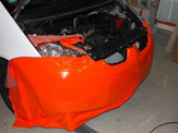 vollverklebung mitsubishi colt schwarz orange weiss oracal 970 02