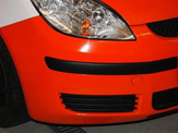 vollverklebung mitsubishi colt schwarz orange weiss oracal 970 05